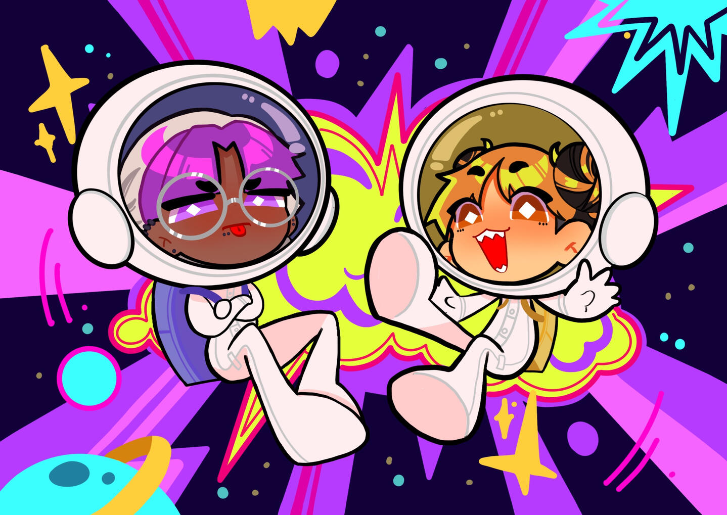 Mun & San as astronaut. Probably was there in space through shady method.